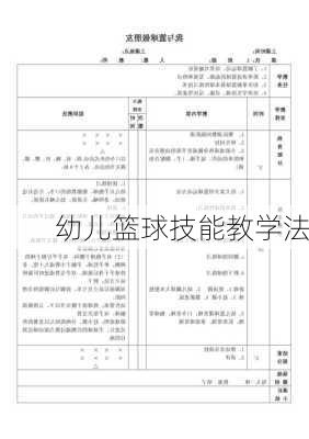 幼儿篮球技能教学法