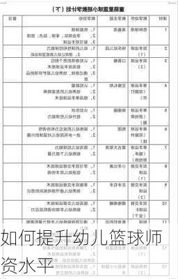 如何提升幼儿篮球师资水平