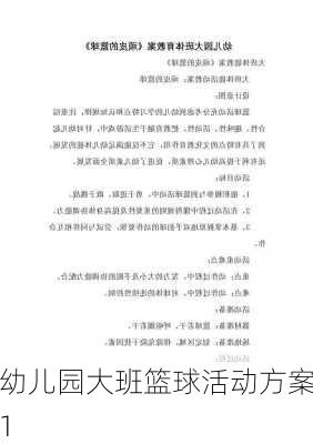 幼儿园大班篮球活动方案1