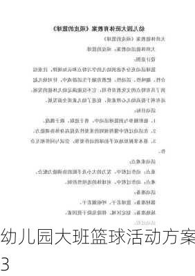 幼儿园大班篮球活动方案3