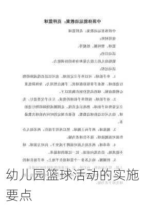 幼儿园篮球活动的实施要点