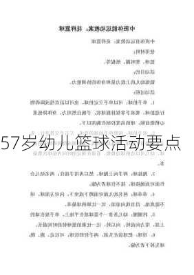 57岁幼儿篮球活动要点