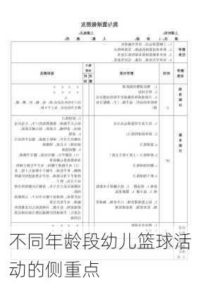 不同年龄段幼儿篮球活动的侧重点