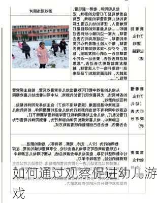 如何通过观察促进幼儿游戏