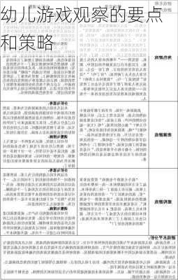 幼儿游戏观察的要点和策略