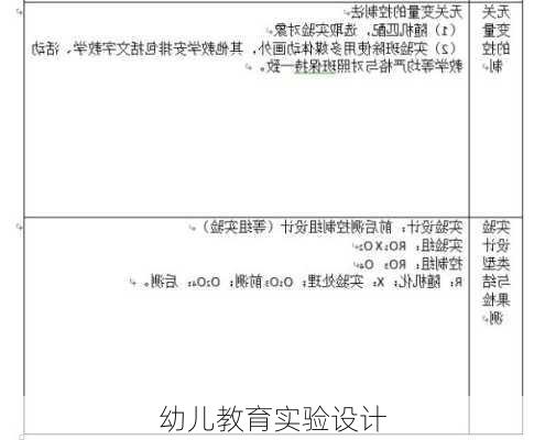 幼儿教育实验设计