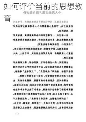 如何评价当前的思想教育