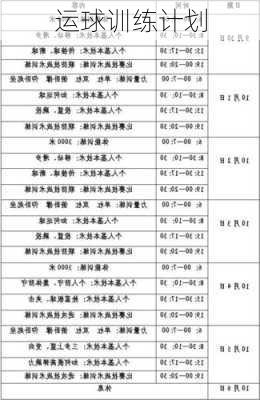 运球训练计划
