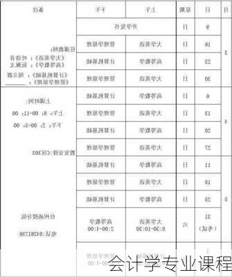 会计学专业课程