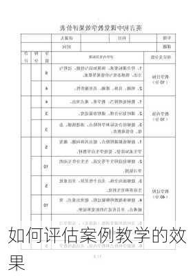 如何评估案例教学的效果