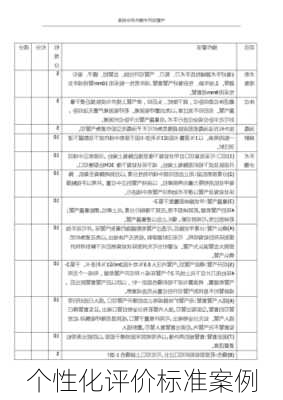 个性化评价标准案例