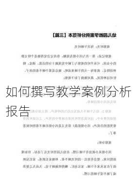 如何撰写教学案例分析报告