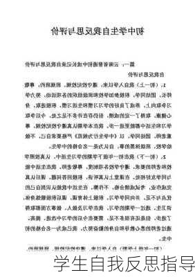 学生自我反思指导
