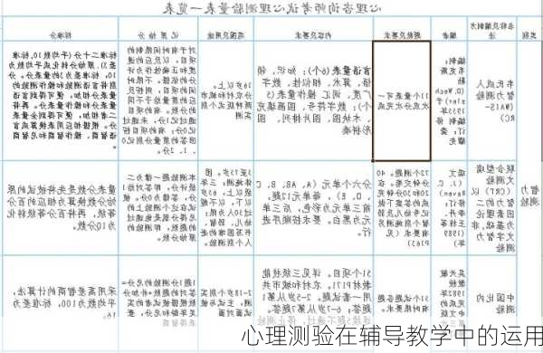 心理测验在辅导教学中的运用