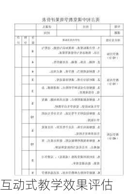 互动式教学效果评估