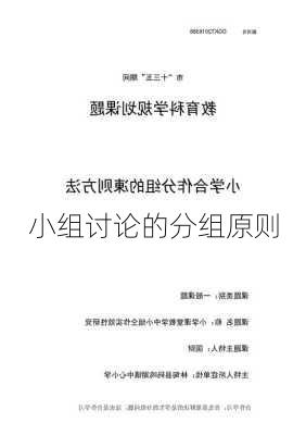 小组讨论的分组原则