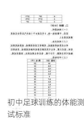 初中足球训练的体能测试标准