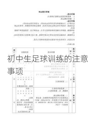 初中生足球训练的注意事项
