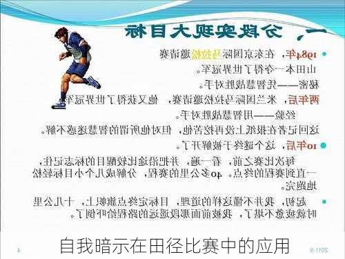 自我暗示在田径比赛中的应用