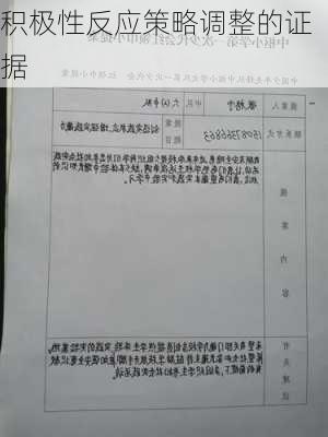 积极性反应策略调整的证据