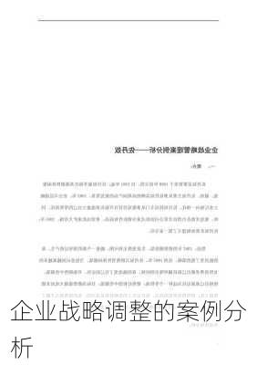 企业战略调整的案例分析