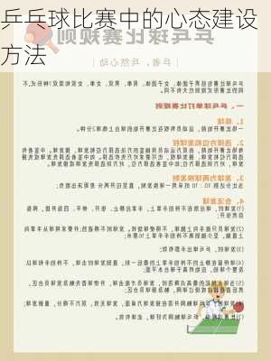 乒乓球比赛中的心态建设方法