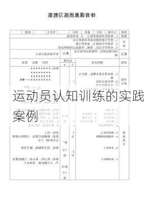 运动员认知训练的实践案例