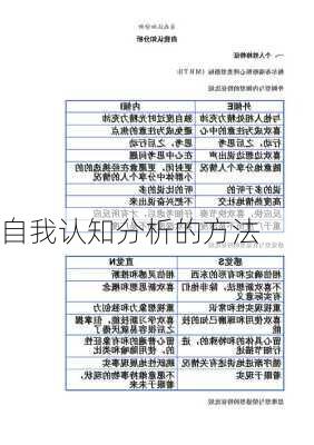 自我认知分析的方法