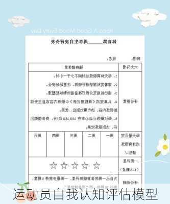 运动员自我认知评估模型