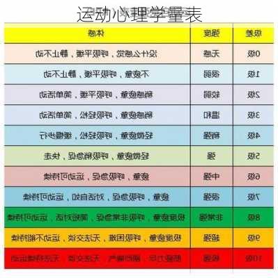 运动心理学量表
