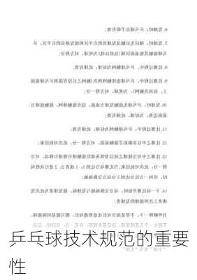 乒乓球技术规范的重要性