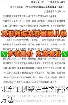 业余围棋爱好者的研究方法