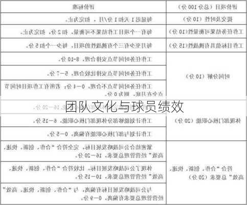 团队文化与球员绩效