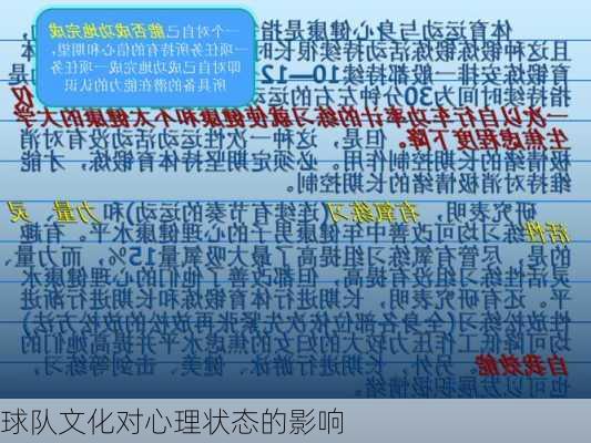球队文化对心理状态的影响