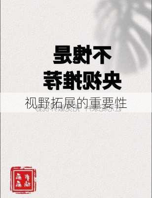 视野拓展的重要性
