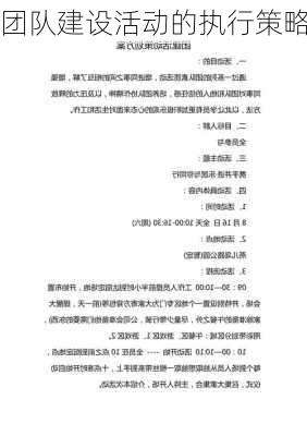 团队建设活动的执行策略