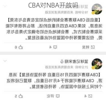 CBA对NBA开放吗