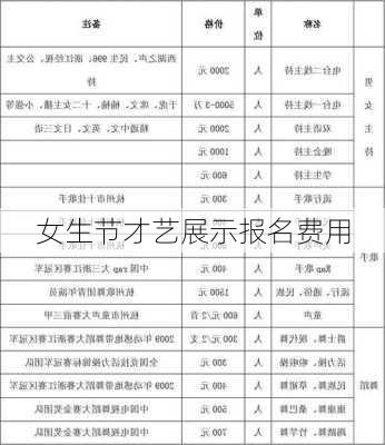 女生节才艺展示报名费用