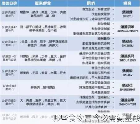 哪些食物富含必需氨基酸