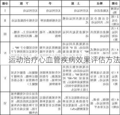 运动治疗心血管疾病效果评估方法