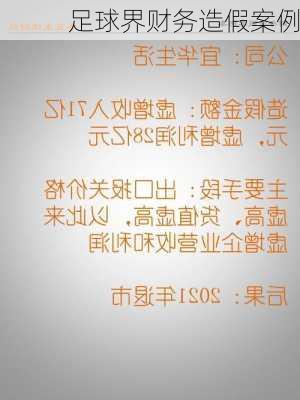 足球界财务造假案例