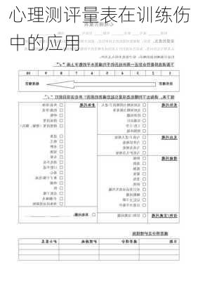 心理测评量表在训练伤中的应用