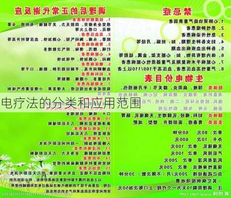 电疗法的分类和应用范围