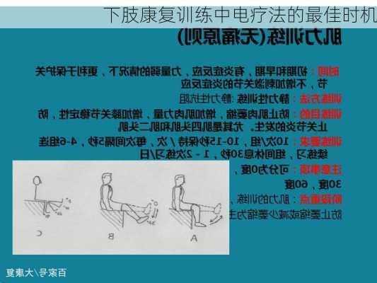 下肢康复训练中电疗法的最佳时机