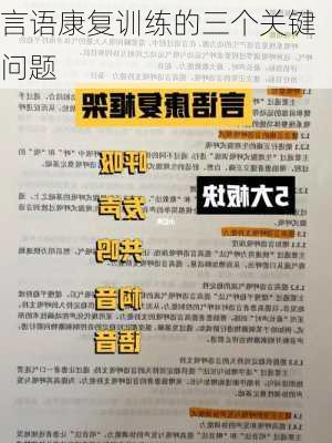 言语康复训练的三个关键问题