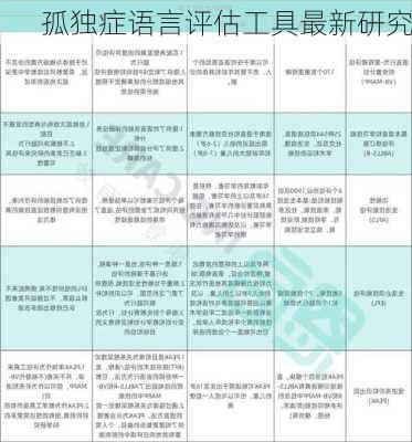 孤独症语言评估工具最新研究
