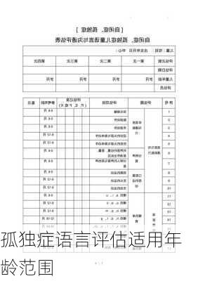 孤独症语言评估适用年龄范围