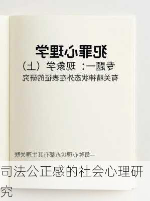 司法公正感的社会心理研究