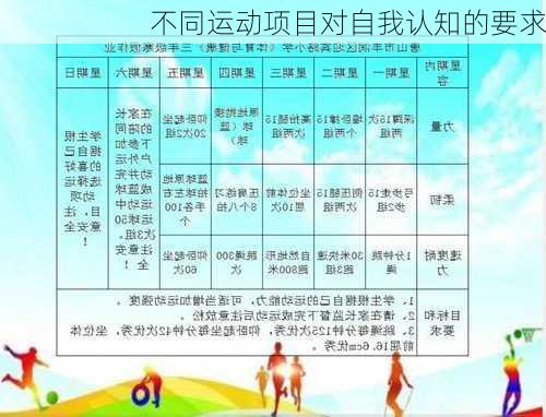 不同运动项目对自我认知的要求