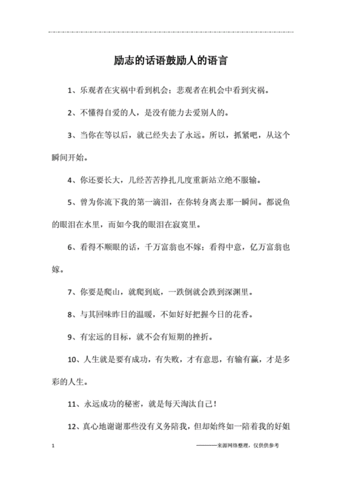 鼓励自己的常用语